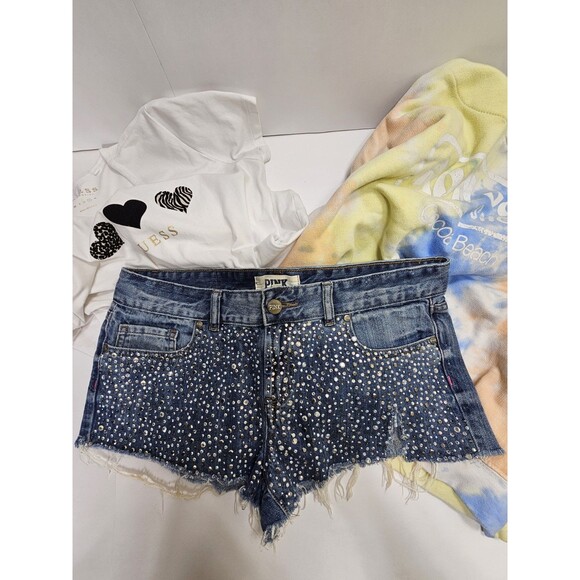 NWOT PINK Victoria Secret Pink Sequin Shorts Size 8 - Picture 1 of 13